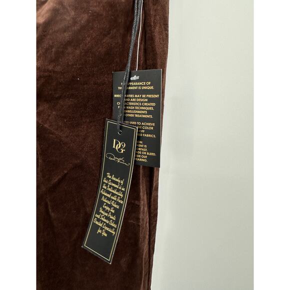 DG2 Brown Faux Suede Wide Leg Pants Size 12 NWT Pull On High Waisted Stretch - Picture 7 of 7
